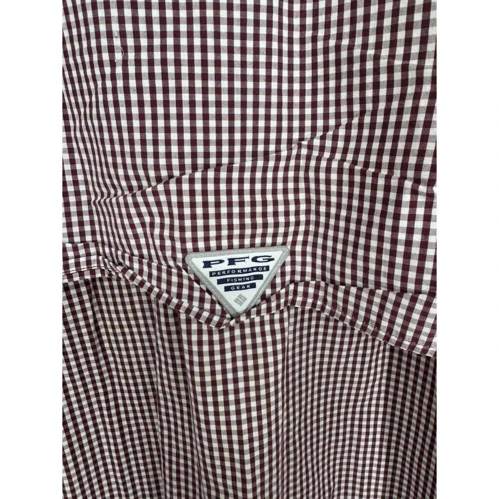 Columbia PFG‎ Texas A&M Aggies Fishing Shirt Long Sleeve Check Button Down Mediu